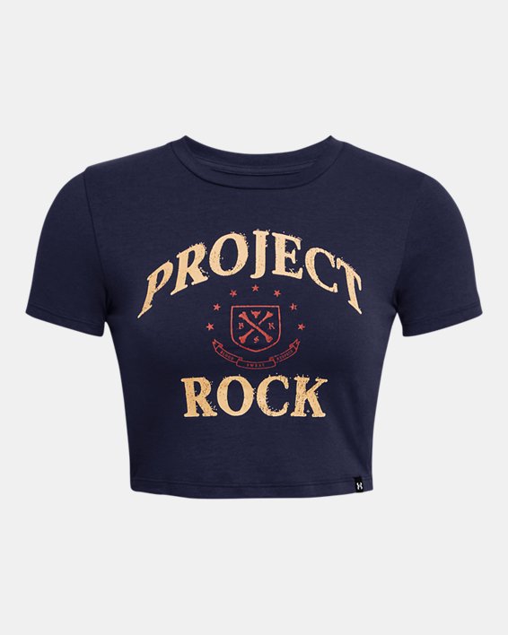 Women's Project Rock Arena Baby T-Shirt in Blue image number 8